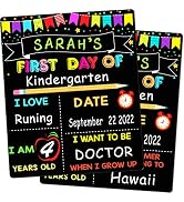 First Day of School Signs, 10 x 12 Inch Double Sided Back to School Board for Kids/Girls/Boys, Re...