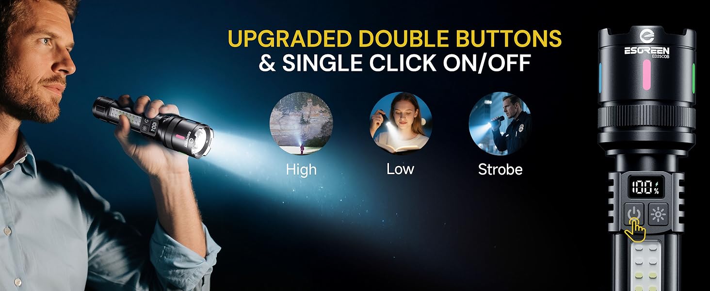 ESGREEN RECHARGEABLE FLASHLIGHTS HIGH LUMENS