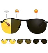 Vepiant Men's Photochromic Polarized Sunglasses Al-Mg Metal Frame Sports Driving Glasses UV400 Pr...