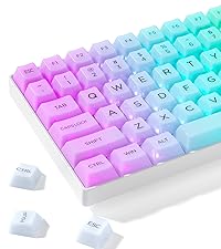 Womier White Keycaps for Mechanical Keyboard, Shine Through Key caps PBT Custom Keycap Doubleshot, U...