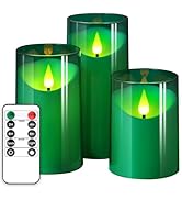 NURADA Flameless Candles: 3D Wick Battery Operated LED Pillar Candles - Acrylic Fake Candles with...