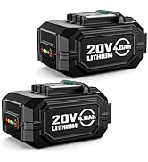 KIMO 2 Pack 20V 4000mAh Battery for KIMO 20V Drill Driver, Leaf Blower, Angle Grinder, Reciprocat...