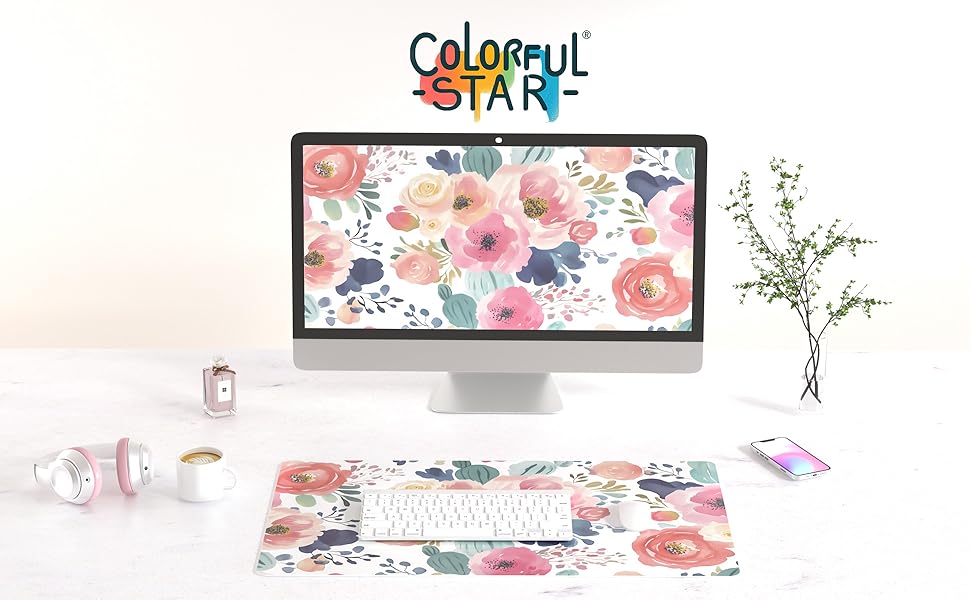 Watercolor Floral Desk Mat