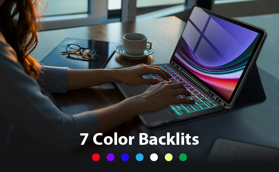7 colors backlight keyboard case