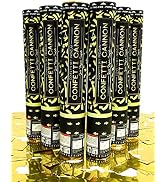 Confetti Sky [6 Pack] 12 Inch Confetti Cannons | Gold Mylar Confetti Poppers for Wedding Celebrat...