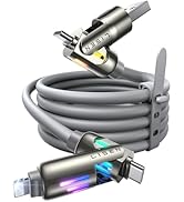 LISEN Car Carplay Cable for iPhone 17/16/15 Pro Max/Plus(3.3FT), 4 in 1 Chubby USB C with Light, ...