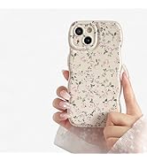 FABSPARK Case for iPhone 15 Pro Max,Cute Flower Floral Pattern Wave Design Curly Wavy Frame Case,...