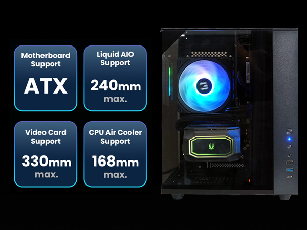 Zalman ZQBE ATX Mid Tower Gaming PC Case