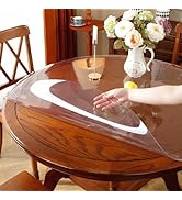 OstepDecor Clear Round Table Protector 42 Inch 2mm Thick, Clear Round Table Cover Protector, Plas...