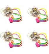 GloFX LED Pacifier - 4 Pack - Rave Binkie Soft Light Up Toy Necklace Glowing Flashing RGB Style 4...