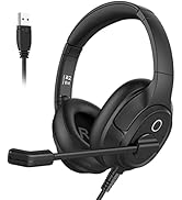 Headset with Microphone for PC, Environmental Noise Canceling Over-Ear Computer Headphones for La...