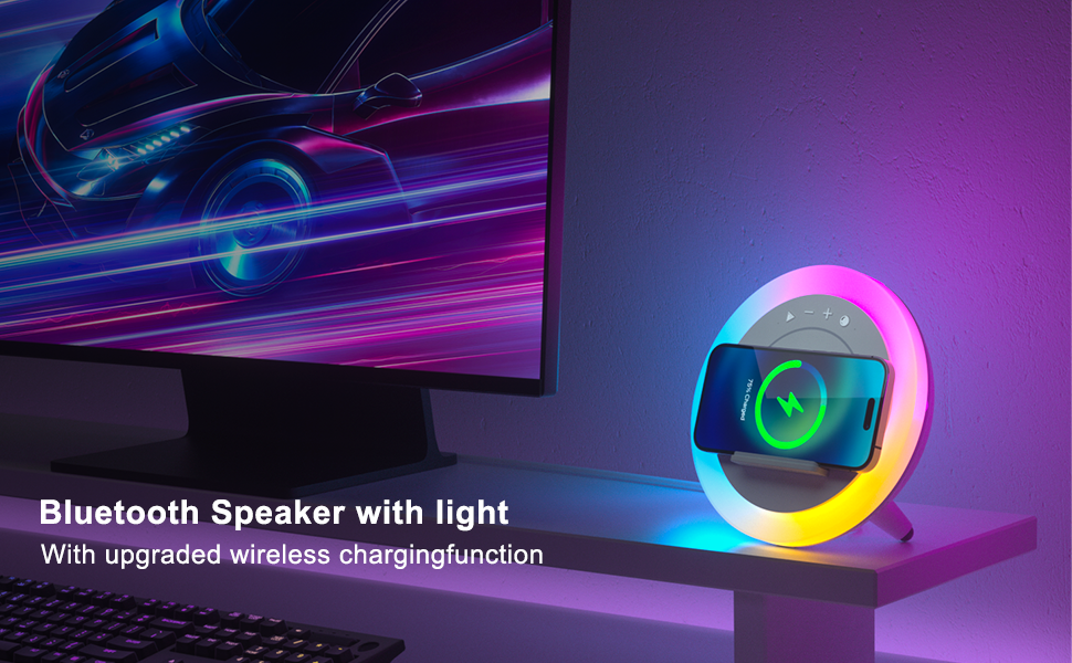 Bluetooth speaker room decoration with lights