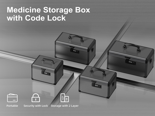 Medicine lock box with code