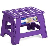 ACKO Folding Step Stool 9 Inch 300 lb Capacity, Plastic Foldable Step Stools for Kids and Adults,...
