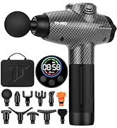 TOLOCO Massage Gun Deep Tissue, Back Massage Gun with 12 Heads, Percussion Massage Gun for Pain R...
