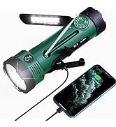 PPLEE Solar Hand Crank NOAA/AM/FM Weather Radio with 5 LED Flashlight, Reading Lamp &amp; USB Phone C...