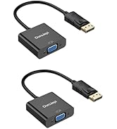 DoroJepi DisplayPort to VGA Adapter 2 Pack, DP Male to VGA Female One-Way Converter 1080P Compati...