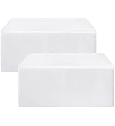 HolidayIdeas Fitted White Table Clothes - 72 x 30 Inch - 2 Pack Rectangle Covers for 6 Foot Table...