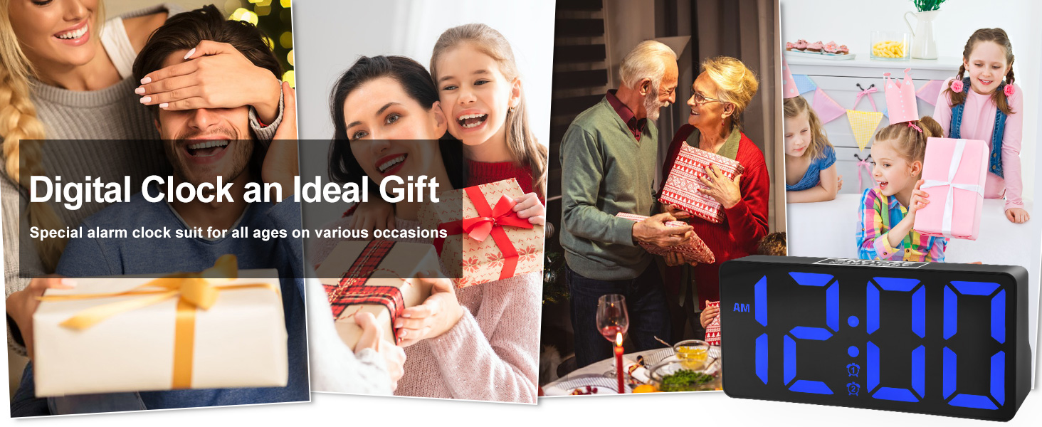 digital clock with 2 alarm setting