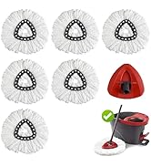 Hibaby Mop Replace Head, 6 Pack Mop Refills Include 1 Base Compatible with O Cedar EasyWring Spin...