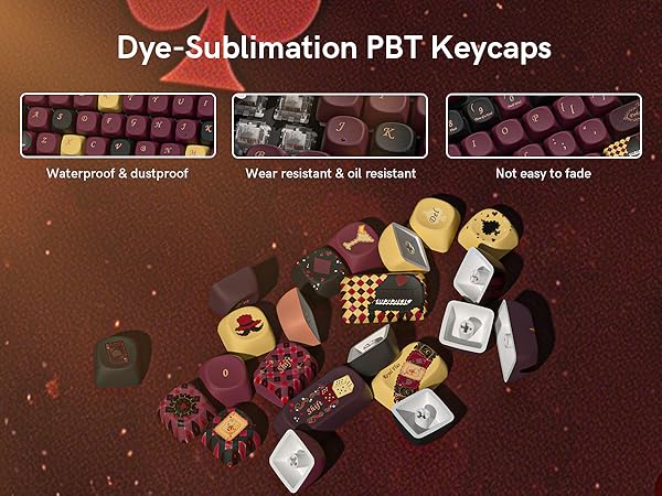 Dye-sublimation PBT mechanical keyboard keycaps, wear-resistant, oil-resistant, and fade-resistan