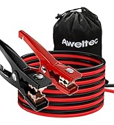 AWELTEC Jumper Cables for Car,8 Gauge 12 Feet Heavy Duty Booster Cable,Quick Connect Automotive W...