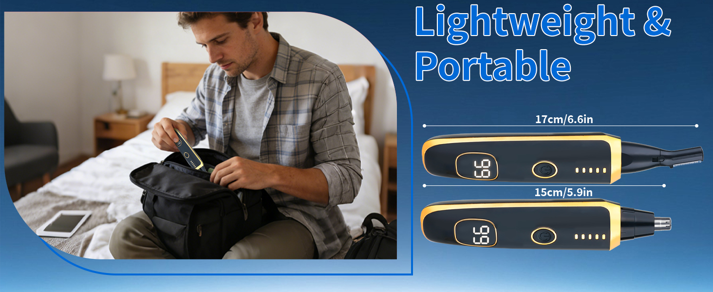 Mendaping 2025 Rechargeable Nose and Ear Hair Trimmer With LED Dispaly for Women Men