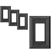 DEWENWILS Metel Decorator Outlet Cover, 4-Pack Wall Plates for Electrical Outlets, GFCI, Dimmer S...