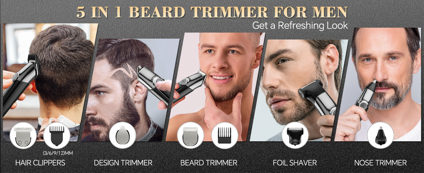 5 in 1 beard trimmer for men