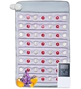 VEVOR Far Infrared Heating Pad, Amethyst Heating Pad with Jade &amp; Tourmaline Stones, 660nm Photon ...