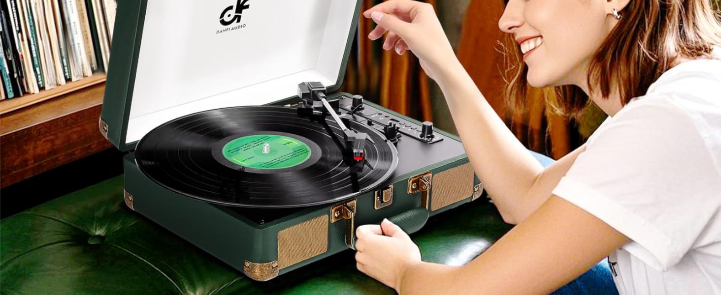 record player green