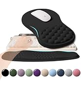 KUOSGM 2-in-1 Ergonomic Set, Wave Rise Keyboard Wrist Rest and Massage Bulge Slope Mouse Pad Wris...