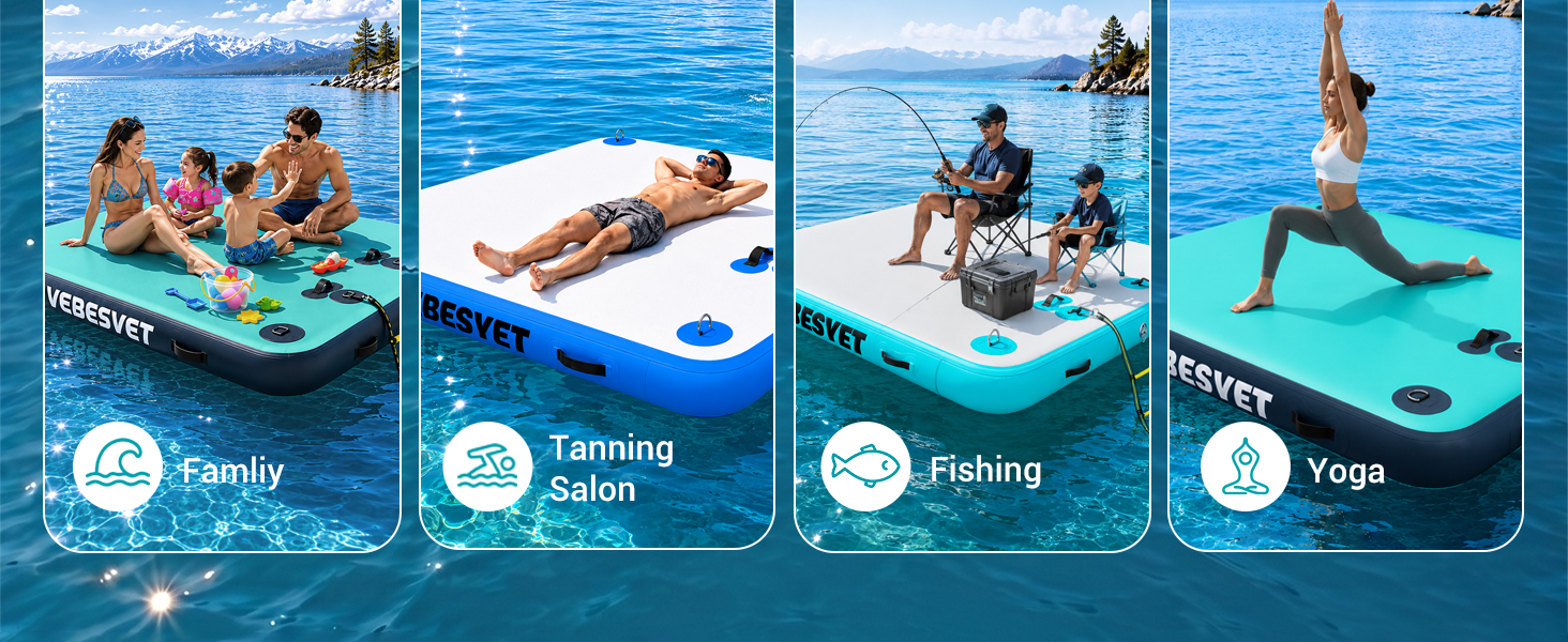 inflatable floating dock platform