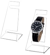 AHANDMAKER 2Pcs Clear Acrylic Watch Display Stand, 2.5 x 2.52 x 5.08 inch L-Shape Single Watch Di...
