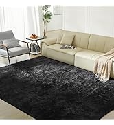 Ultra Soft Rug for Living Room, 5X8 Ft Black Fluffy Shag Area Rug for Bedroom, Modern Shaggy Carp...