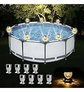 8 Pcs Solar Pool Lights for Framed Above Ground Pools,Outdoor Pool Accessories Night Lights,LED P...