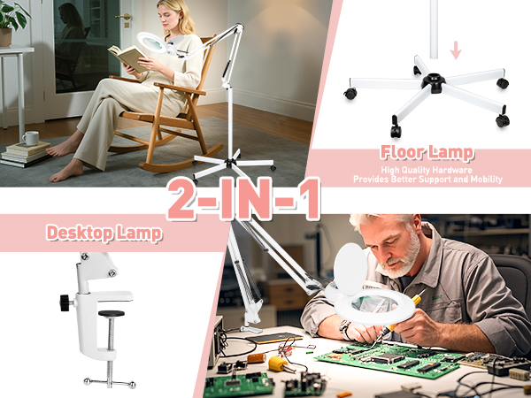 magnifying floor lamp with light 