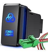 Nilight Zombie Lights Push Button Switch 12V ON Off Switch with Connector Wire Kit 1.54" x 0.83" ...