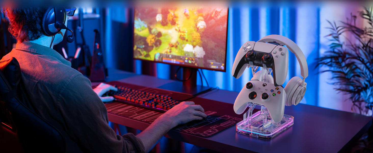 RGB Gaming Headphones with 2 USB Charging Ports