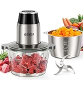 GANIZA Food Processors, Electric Food Chopper with Meat Grinder &amp; Vegetable Chopper - 2 Bowls (8 ...