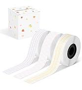 D30 Continuous Labels, Long Label Tape for D30 D32 D10 D35 Q30 Label Maker, Black on Picnic Grid,...