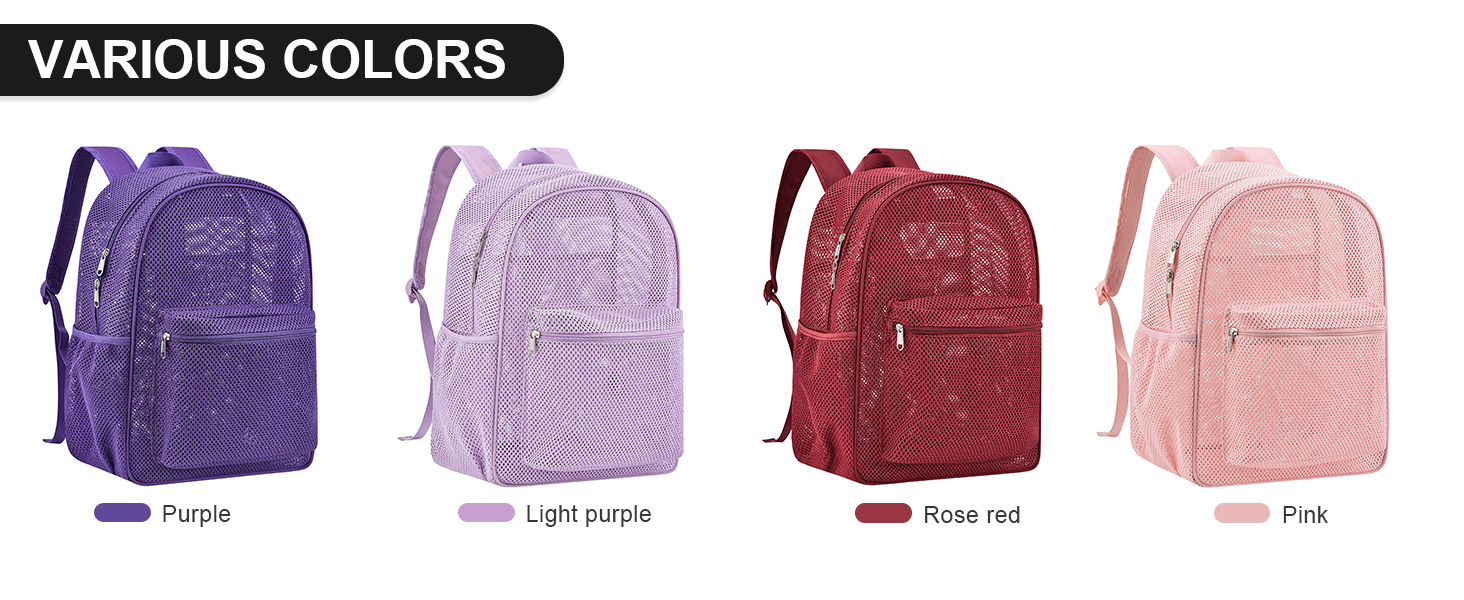 Mesh Backpack for School Heavy Duty Net Back Pack for Beach, Swimming, Sports, Work, Travel