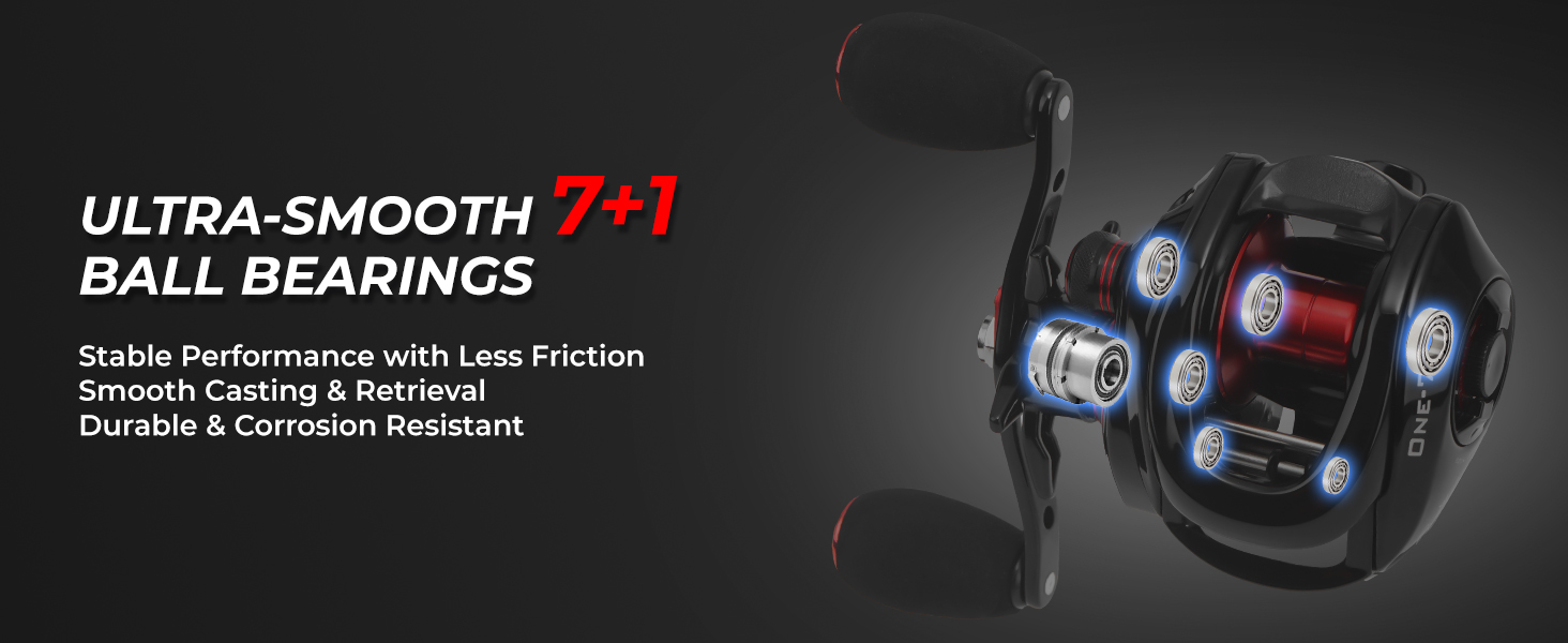 ULTRA-SMOOTH 7+1 BALL BEARINGS