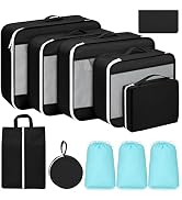 Easortm Packing Cubes for Suitcases, Travel Cubes for Packing 11 Set Luggage Organizers for Suitc...