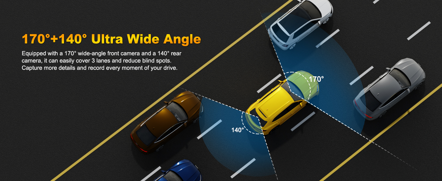 car camera - dash cam front and rear