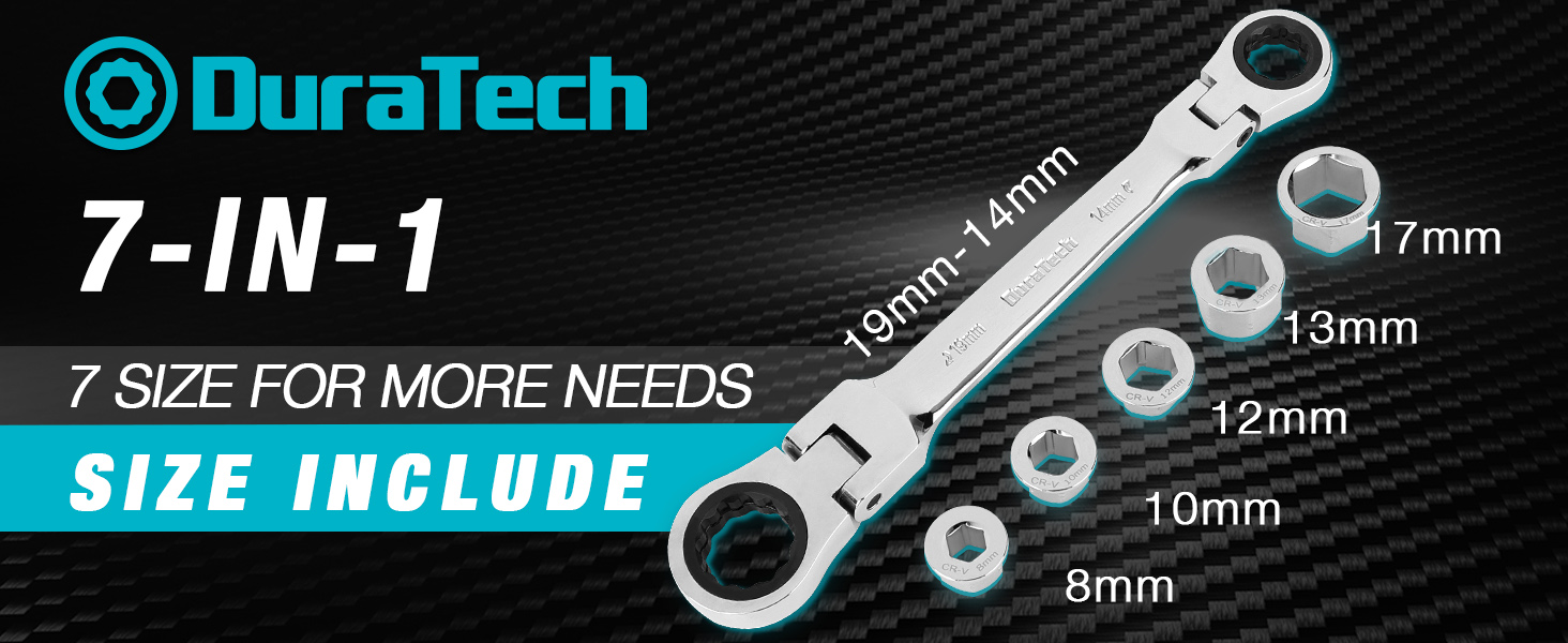 Metric 21mm ratcheting wrench box end wrench set small wrench set Flex Head double box end wrench