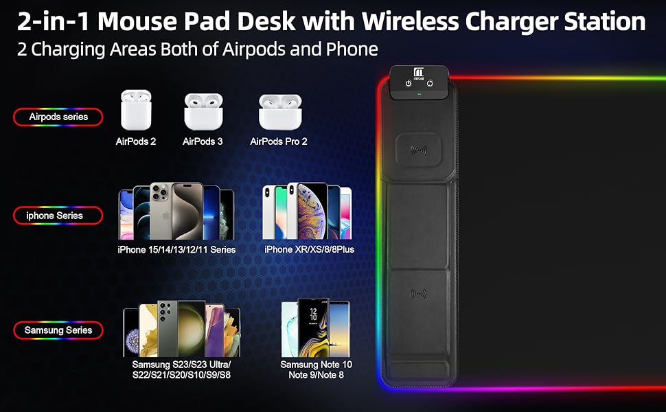 pc wireless charging mat