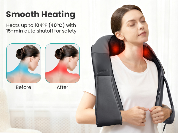 Nekteck Shiatsu Neck Massager for Pain Relief Deep Tissue with Heat gifts for men women birthday