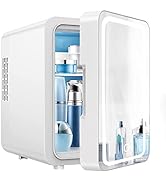 MEHIDFY Mini Fridge, 6L Mini Skincare Fridge with Dimmable LED Mirror, AC/DC Powered Portable Sma...