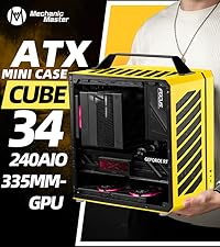 Mechanic Master C34Pro Compact Desktop PC Case with Carry Handle | 360mm AIO Support, ATX/E-ATX (27c...